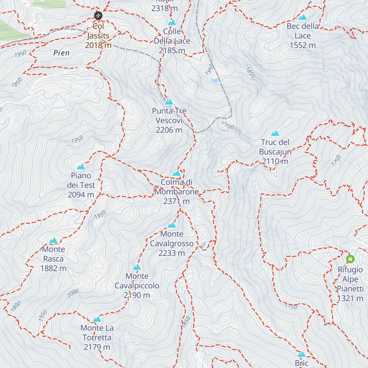 Rifugio Mombarone map