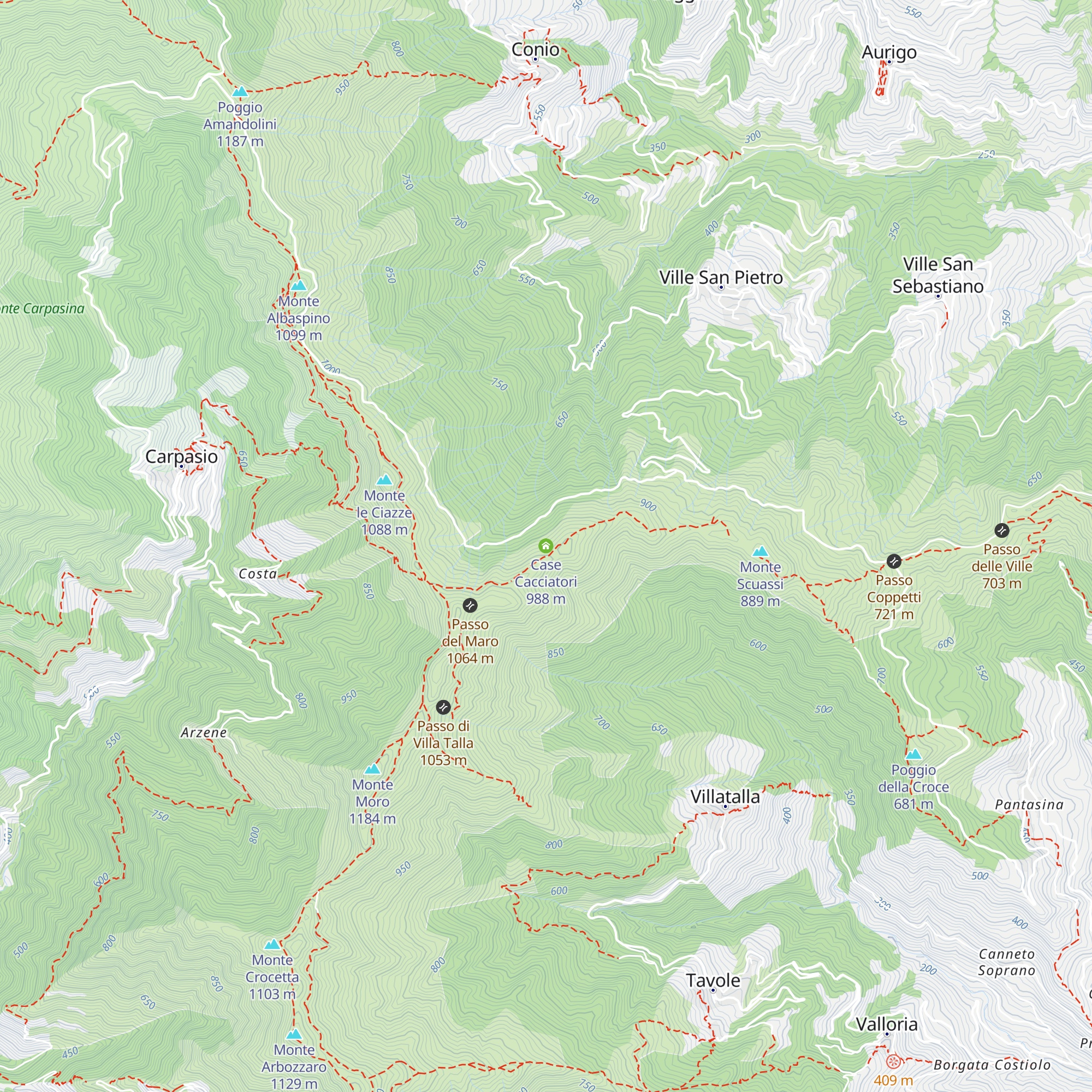 Case Cacciatori map