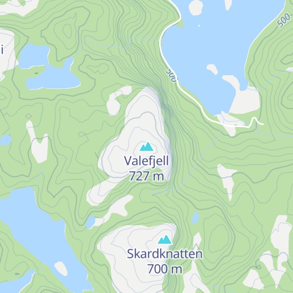 Map of Valefjell