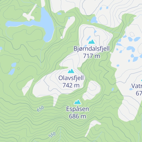 Map of Olavsfjell