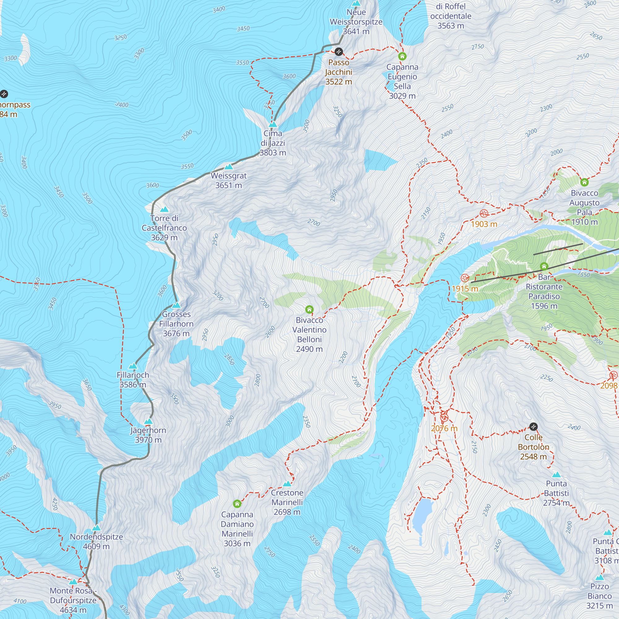 Bivacco Valentino Belloni map