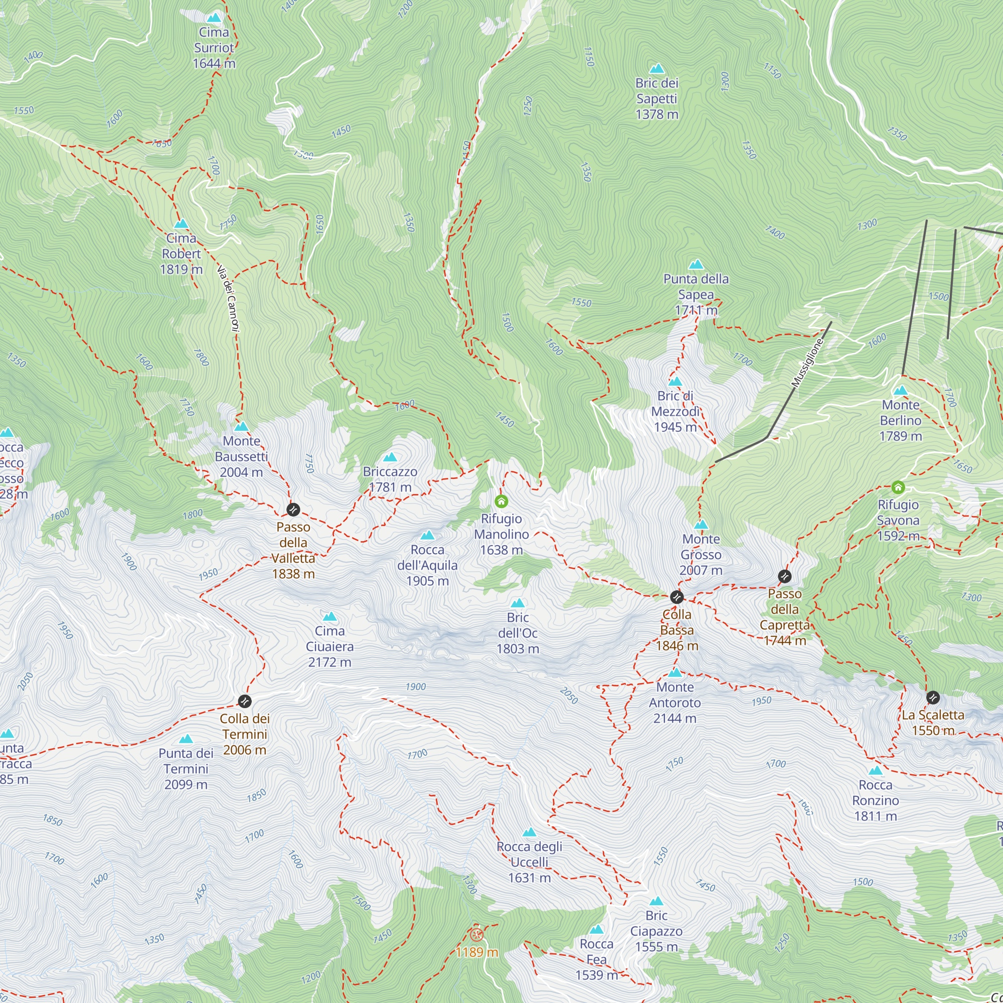 Rifugio Manolino map