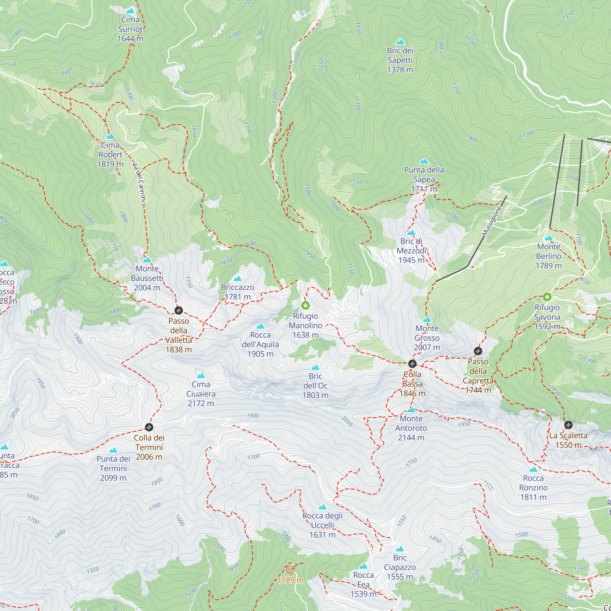 Rifugio Manolino map