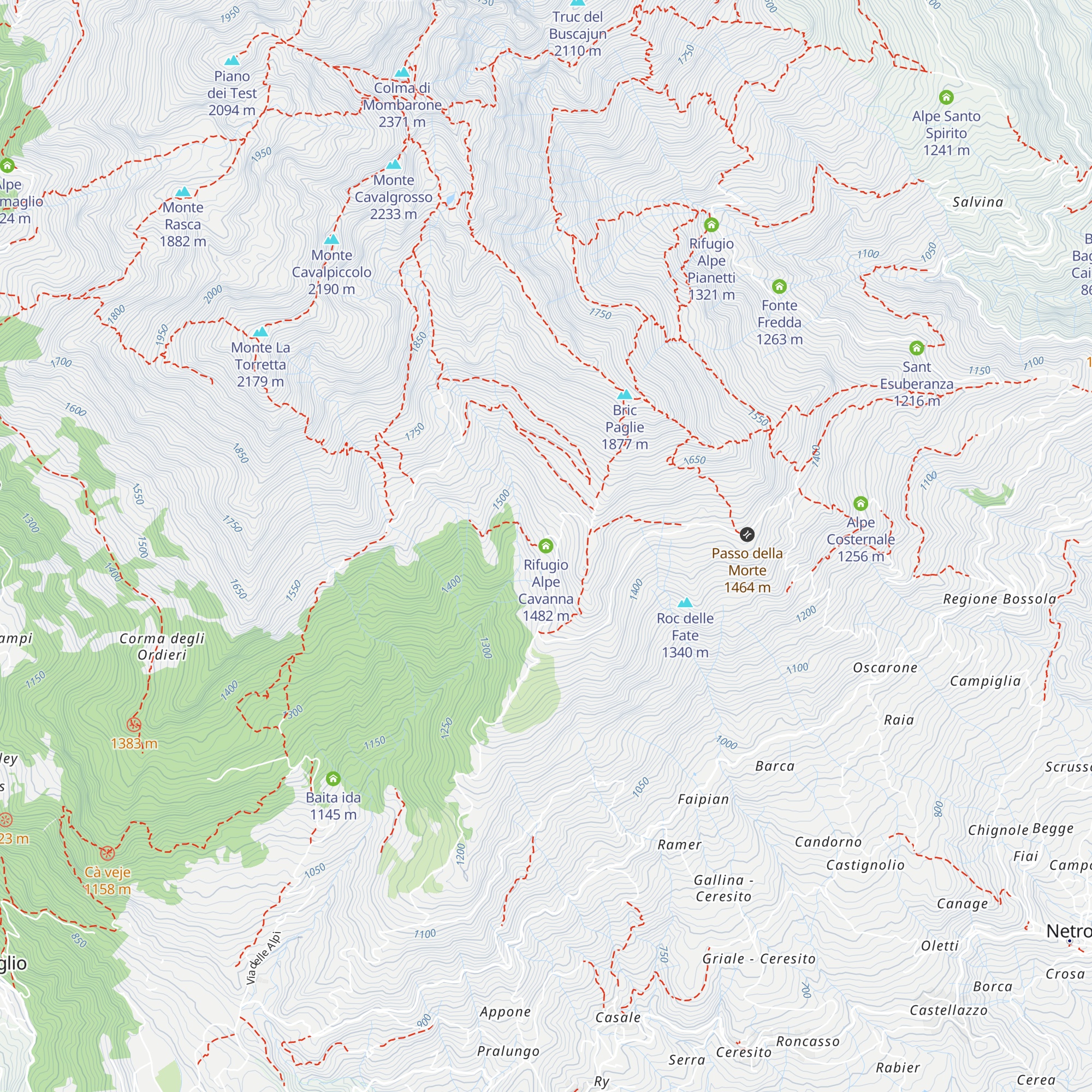 Rifugio Alpe Cavanna map