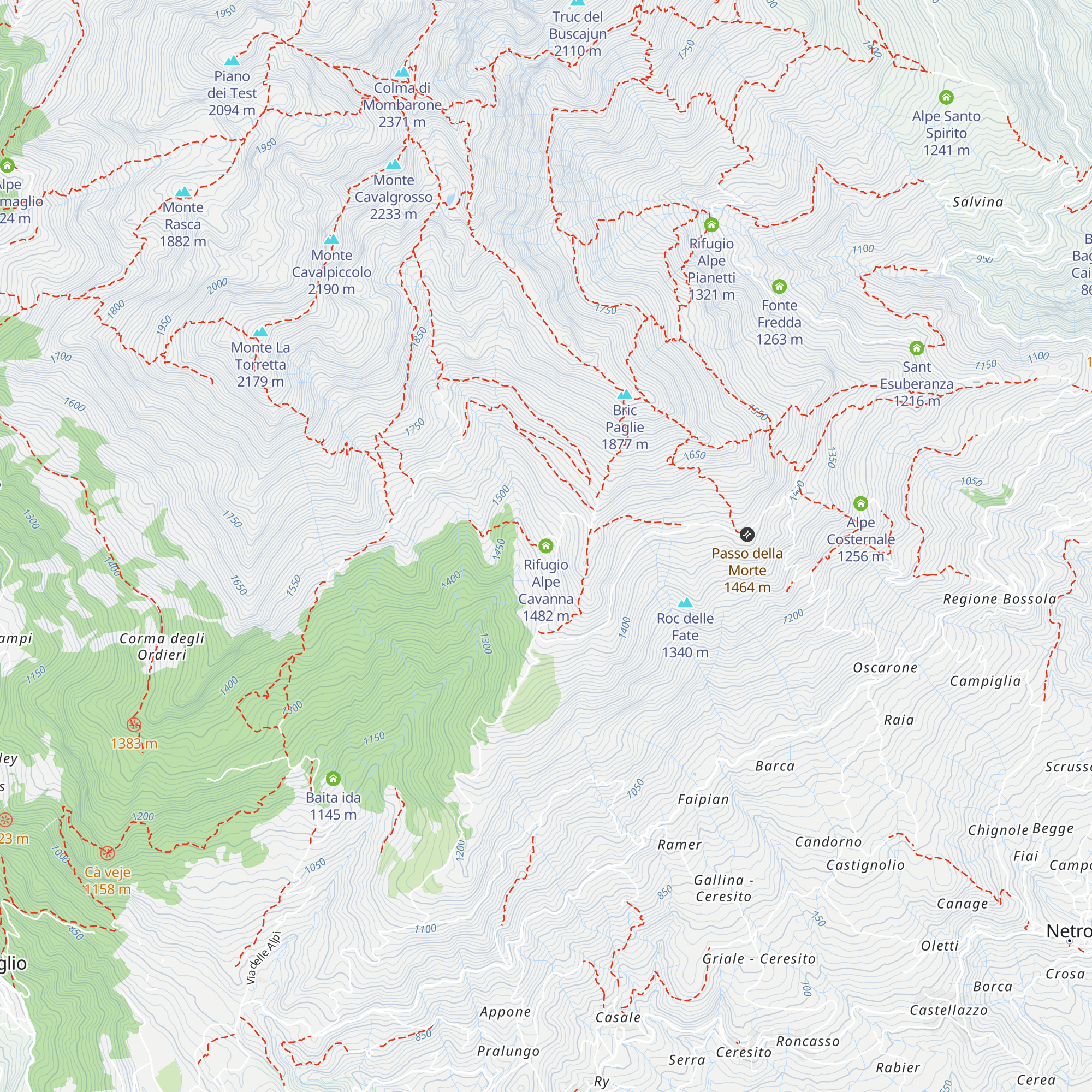 Rifugio Alpe Cavanna map