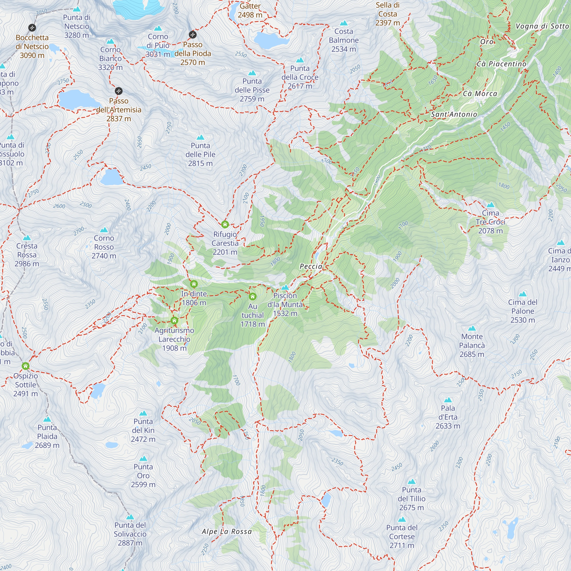 Ruderi antica fucina di Peccia map