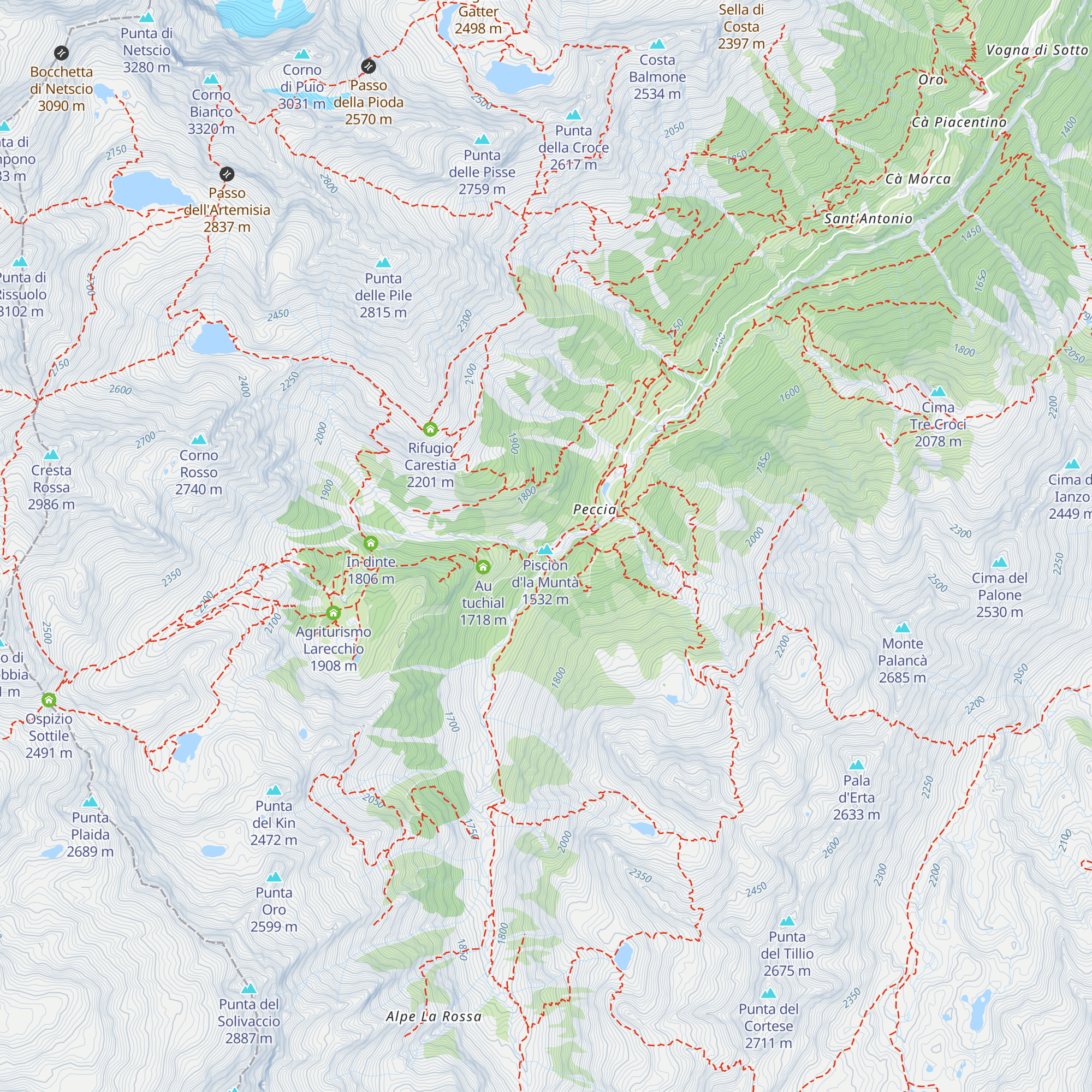 Ruderi antica fucina di Peccia map