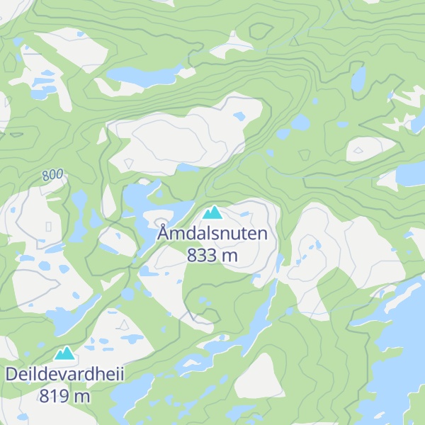 Map of Åmdalsnuten