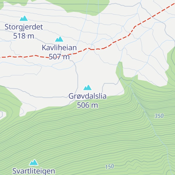 Map of Grøvdalslia