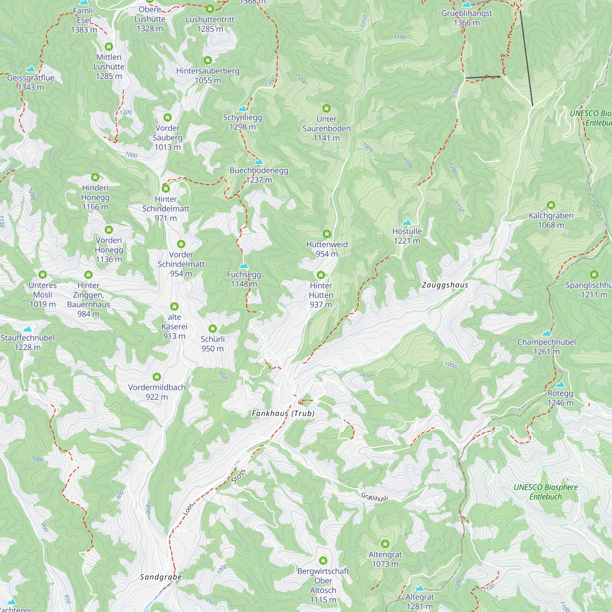 Vorder Hütten map
