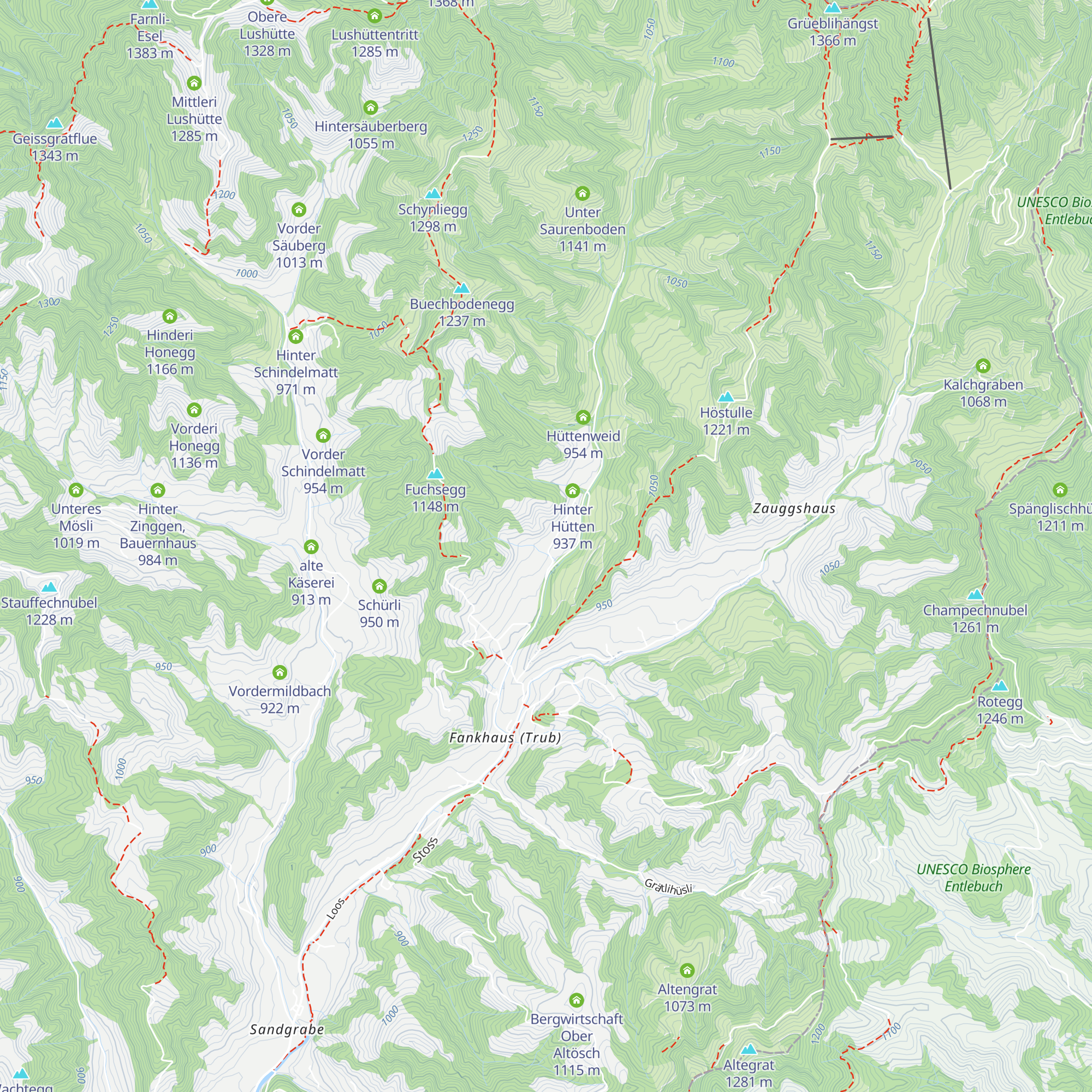 Vorder Hütten map