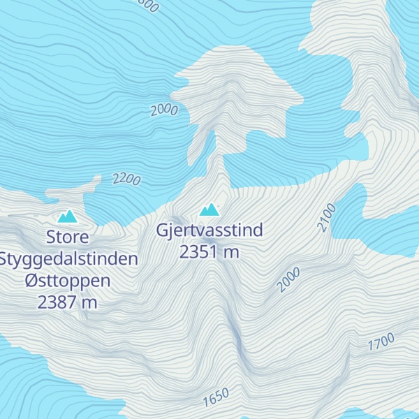 Map of Gjertvasstind