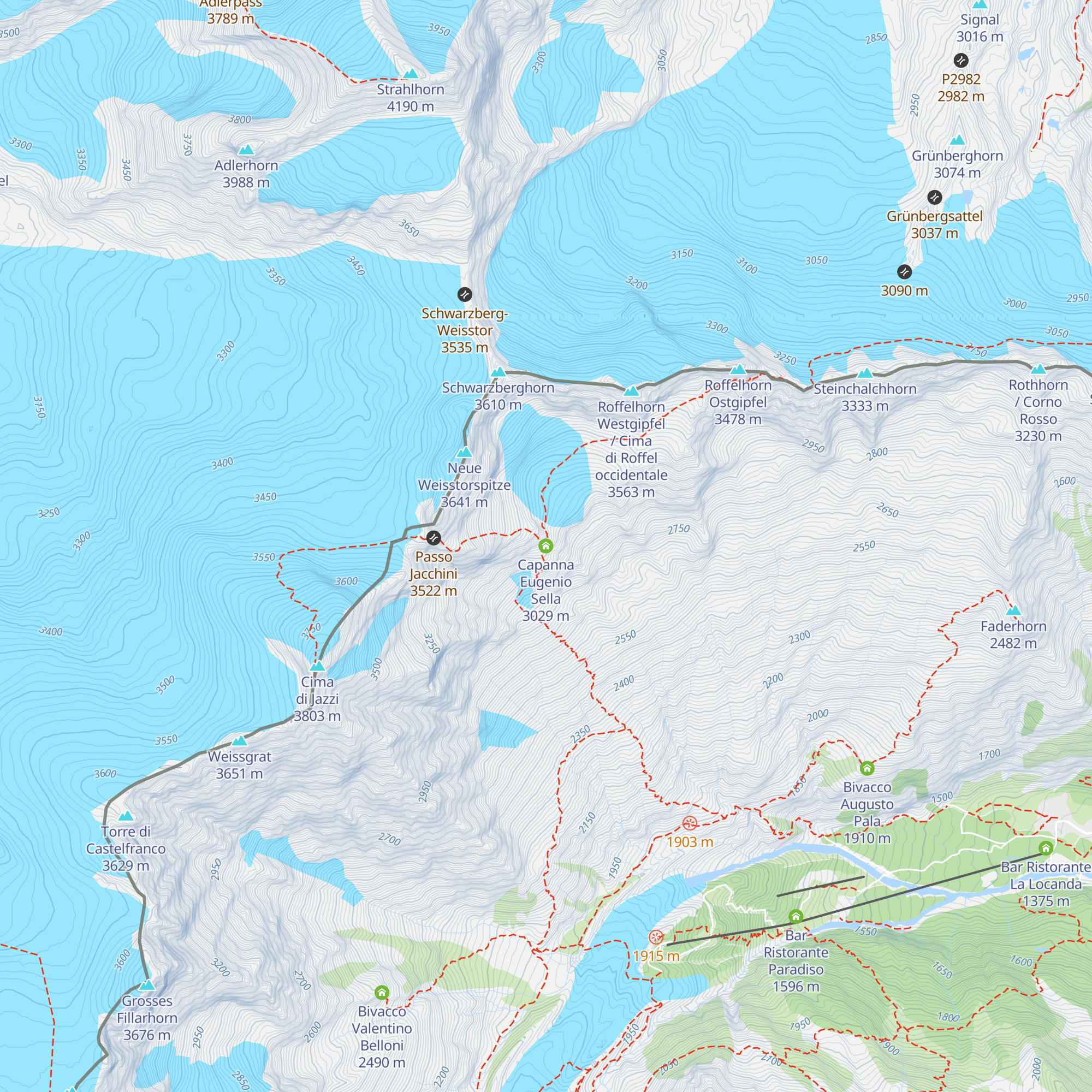 Capanna Eugenio Sella map
