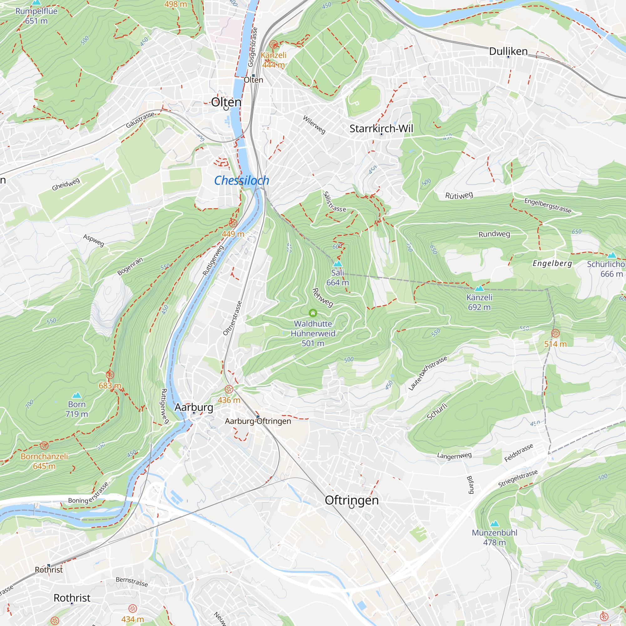 Waldhütte Hühnerweid map