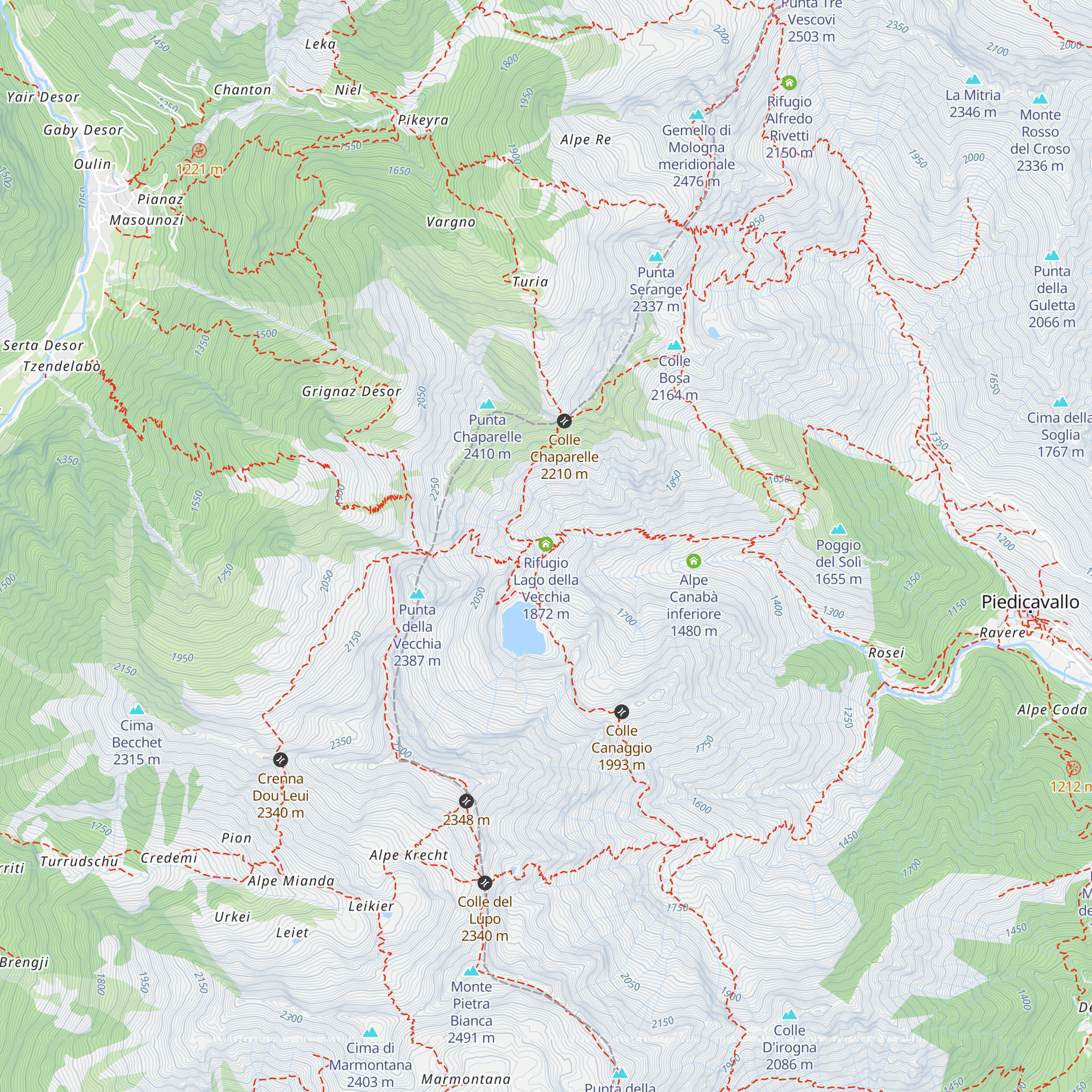 Bivacco Maria Cristina map