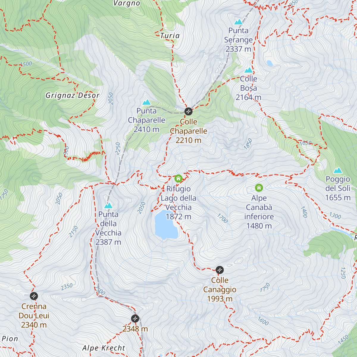 Rifugio Lago della Vecchia map