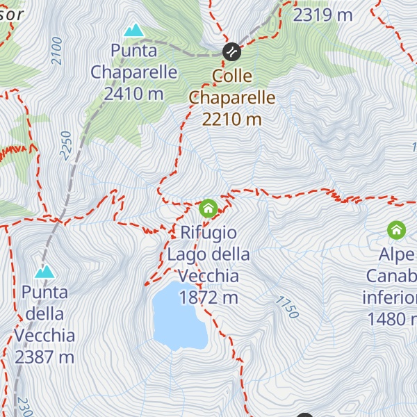 Map of Rifugio Lago della Vecchia