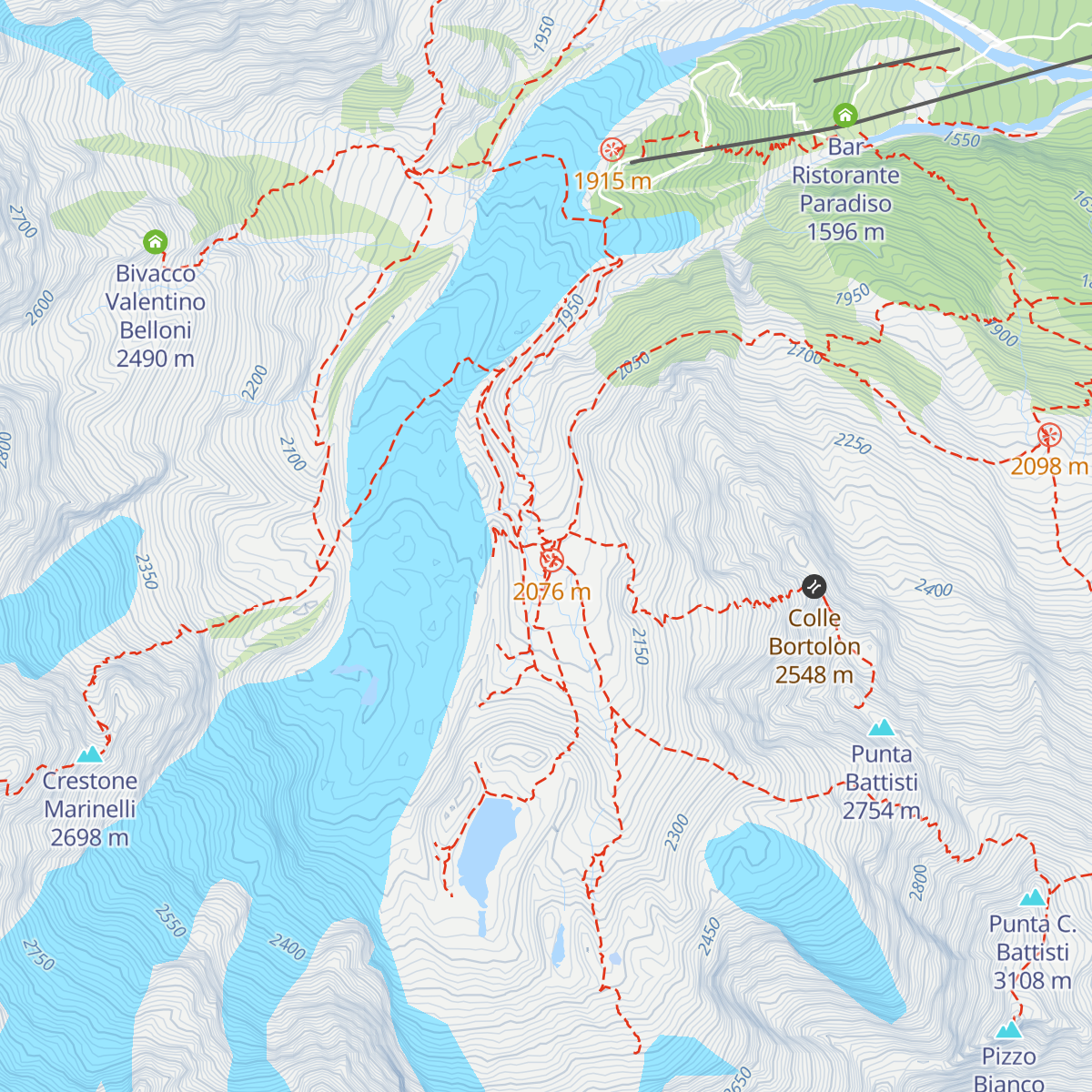 Rifugio Rodolfo Zamboni e Mario Zappa map