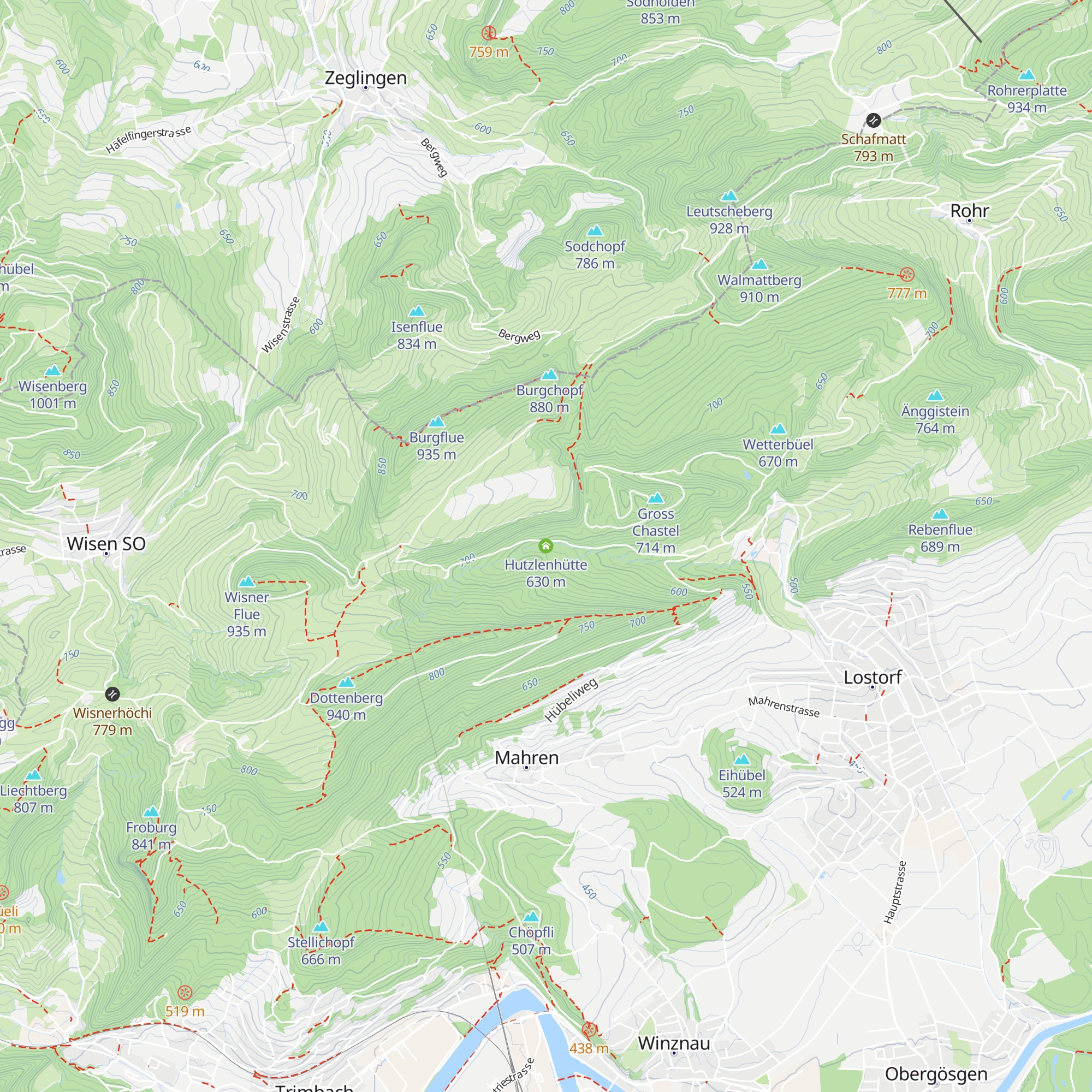 Hutzlenhütte map