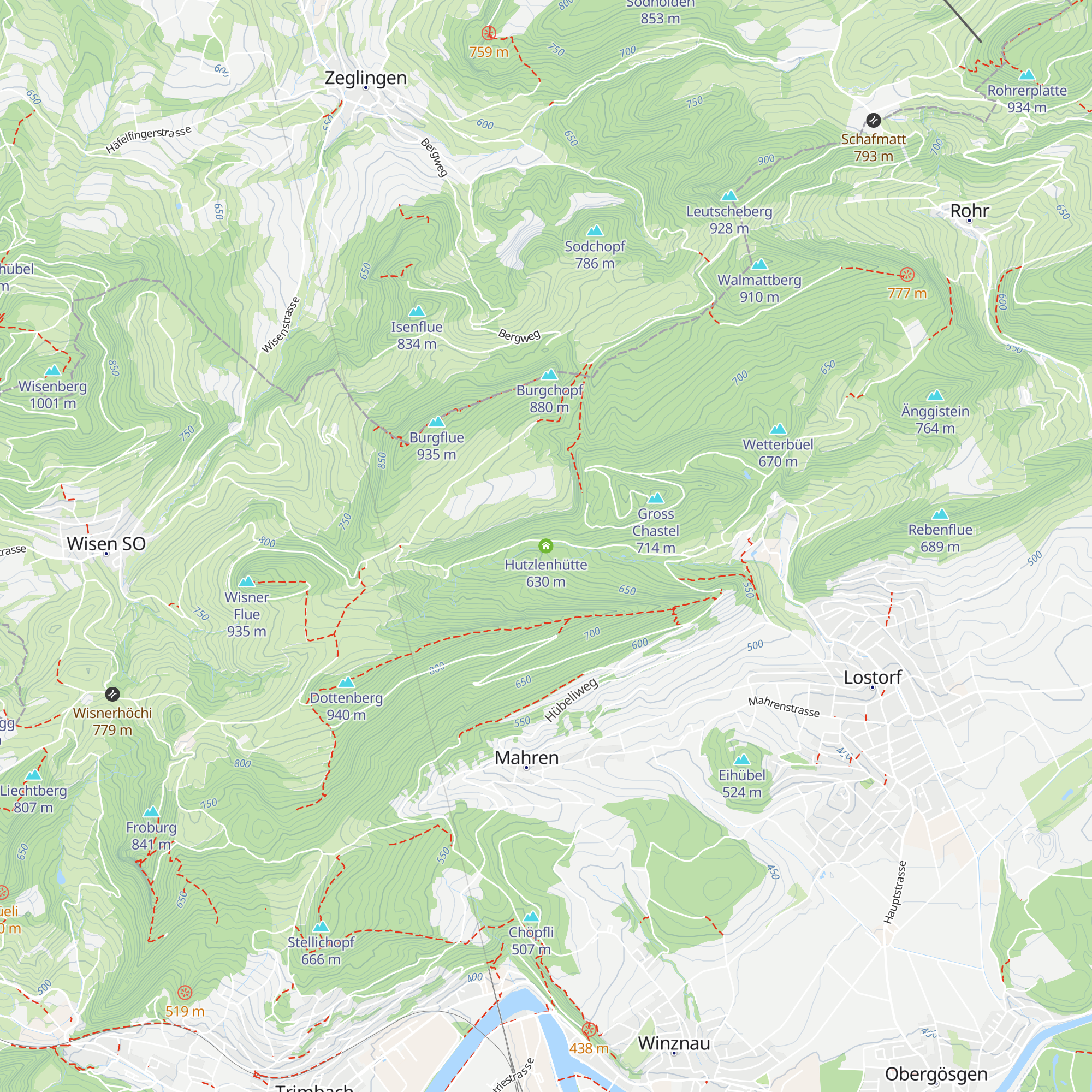 Hutzlenhütte map