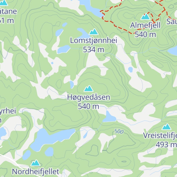 Map of Høgvedåsen