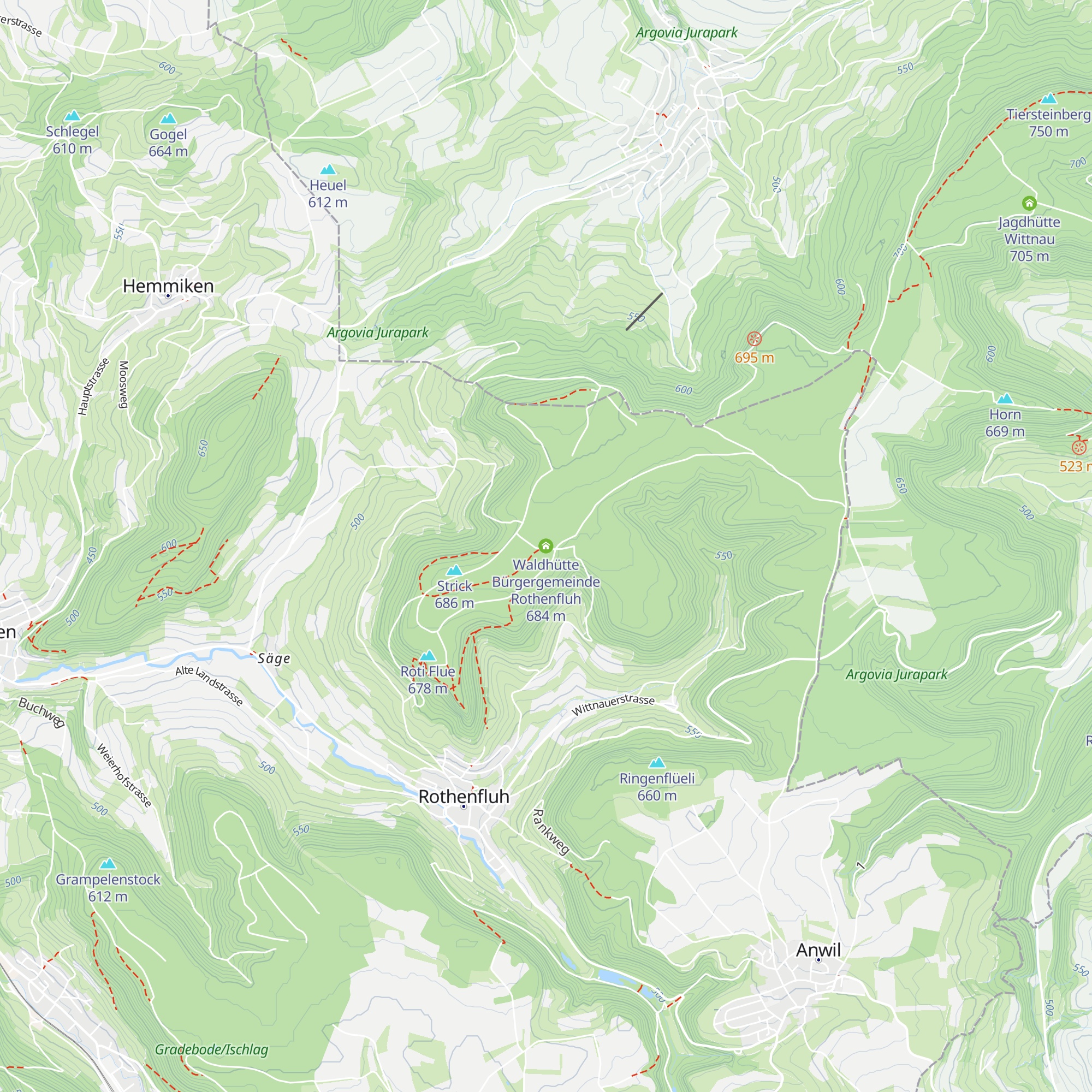 Waldhütte Bürgergemeinde Rothenfluh map