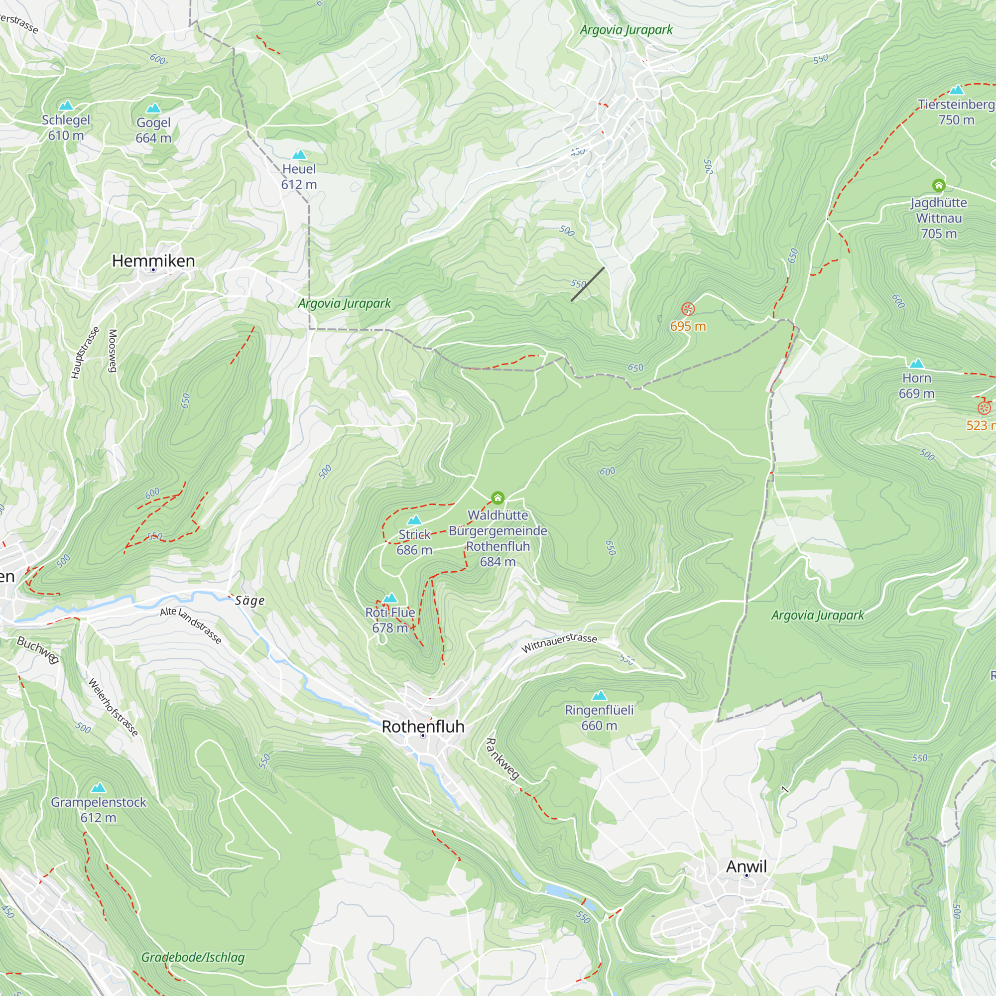 Waldhütte Bürgergemeinde Rothenfluh map