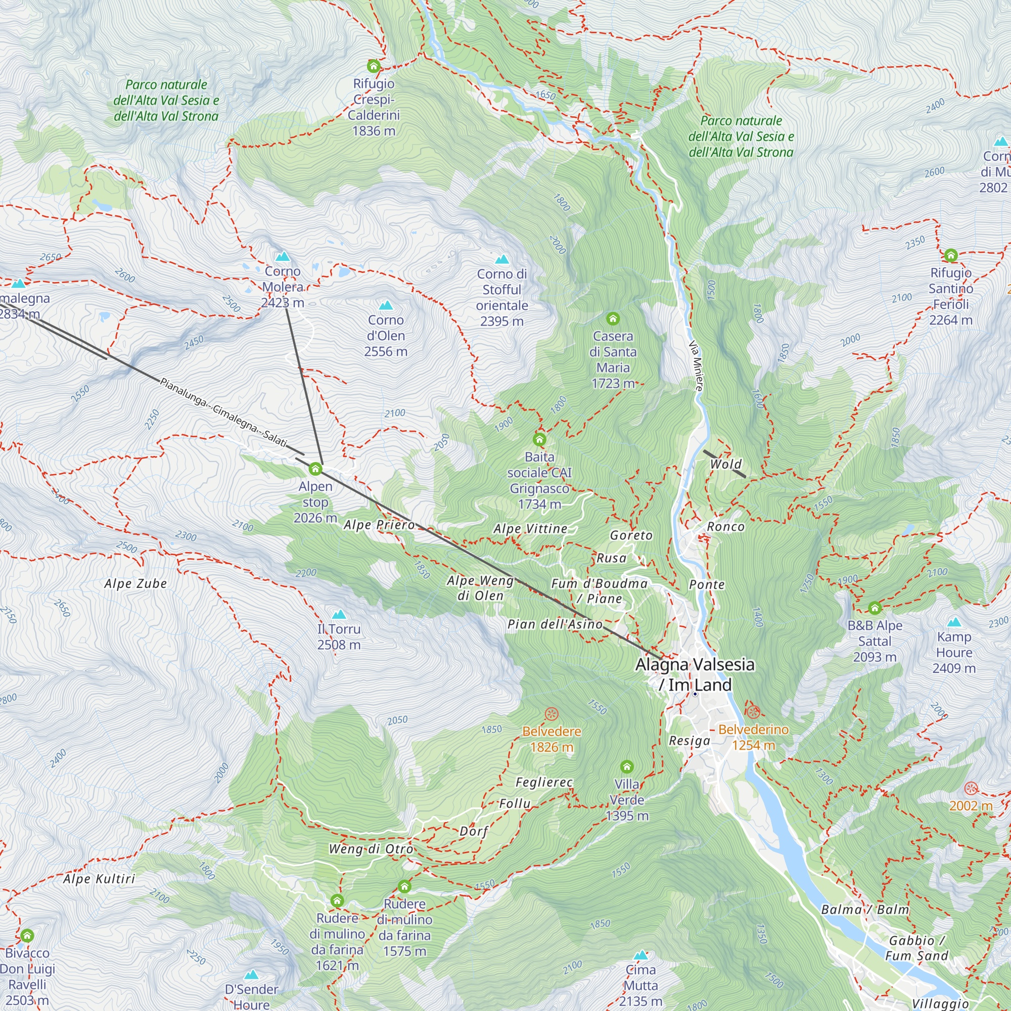 Rifugio Wittine der Shoppf map