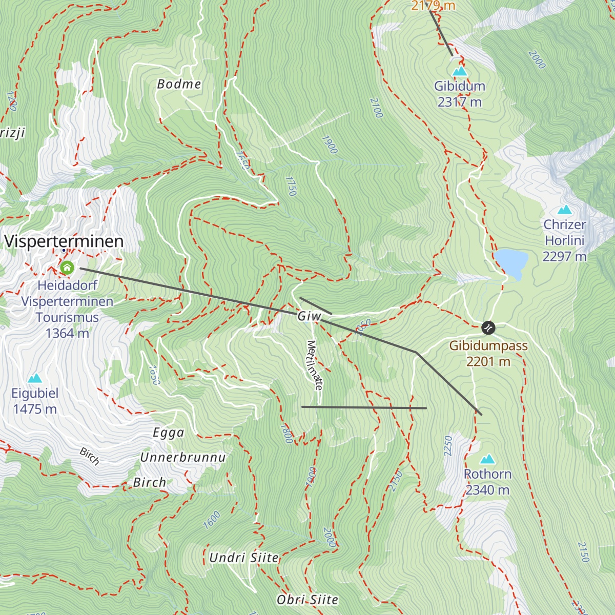 Bergrestaurant Giw map