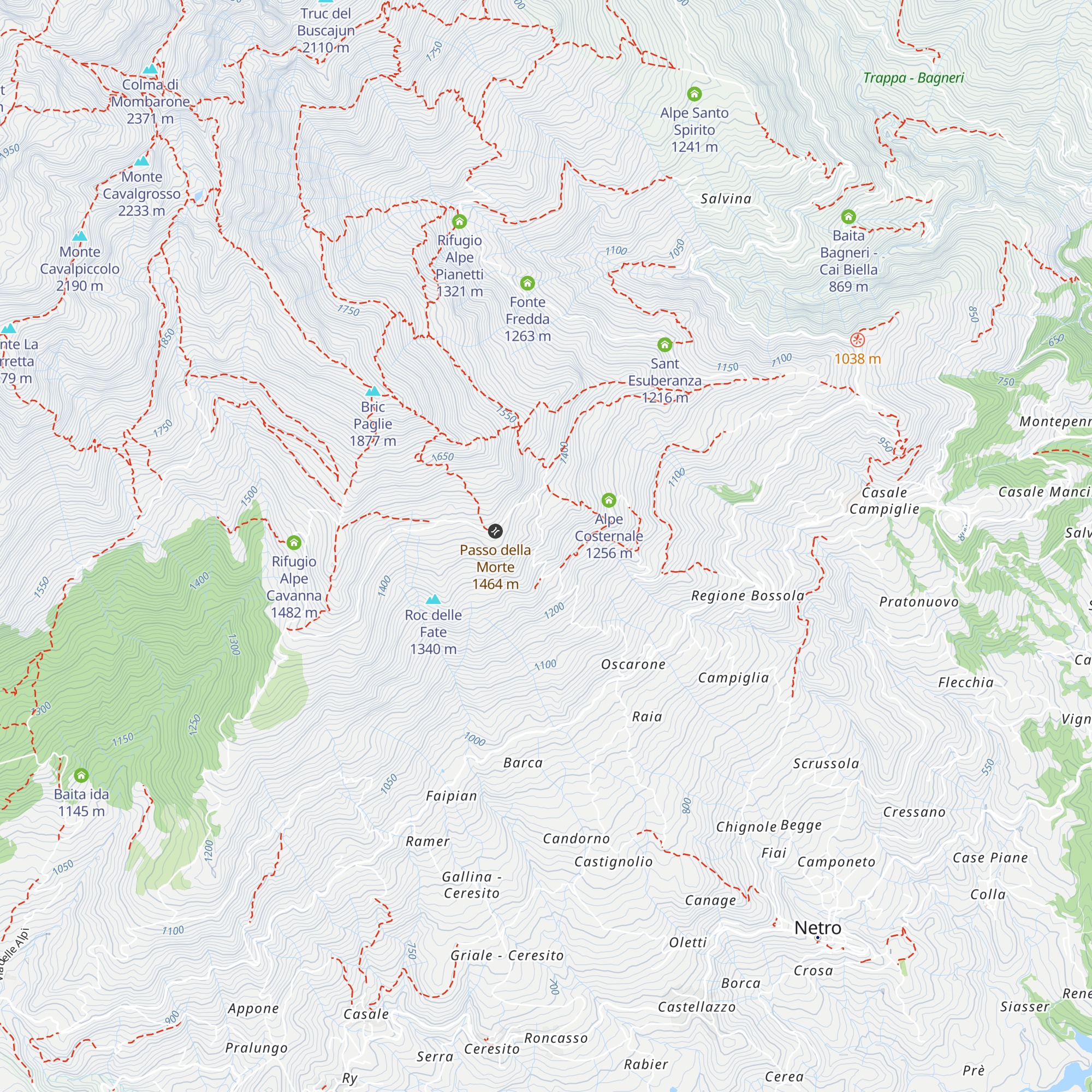 Alpe Nuovo Oscarone map
