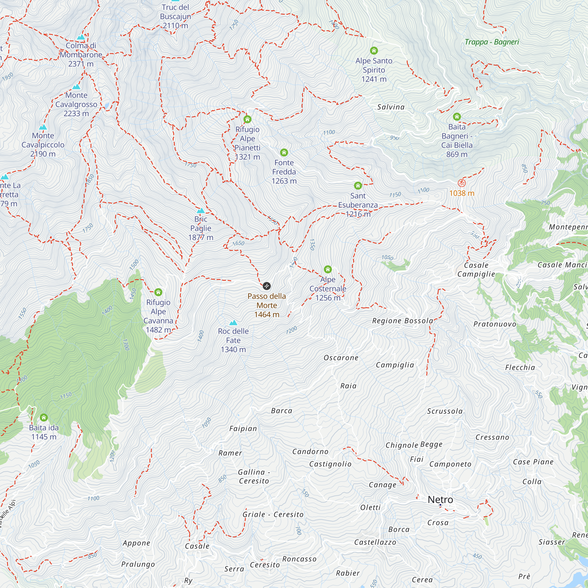 Alpe Nuovo Oscarone map