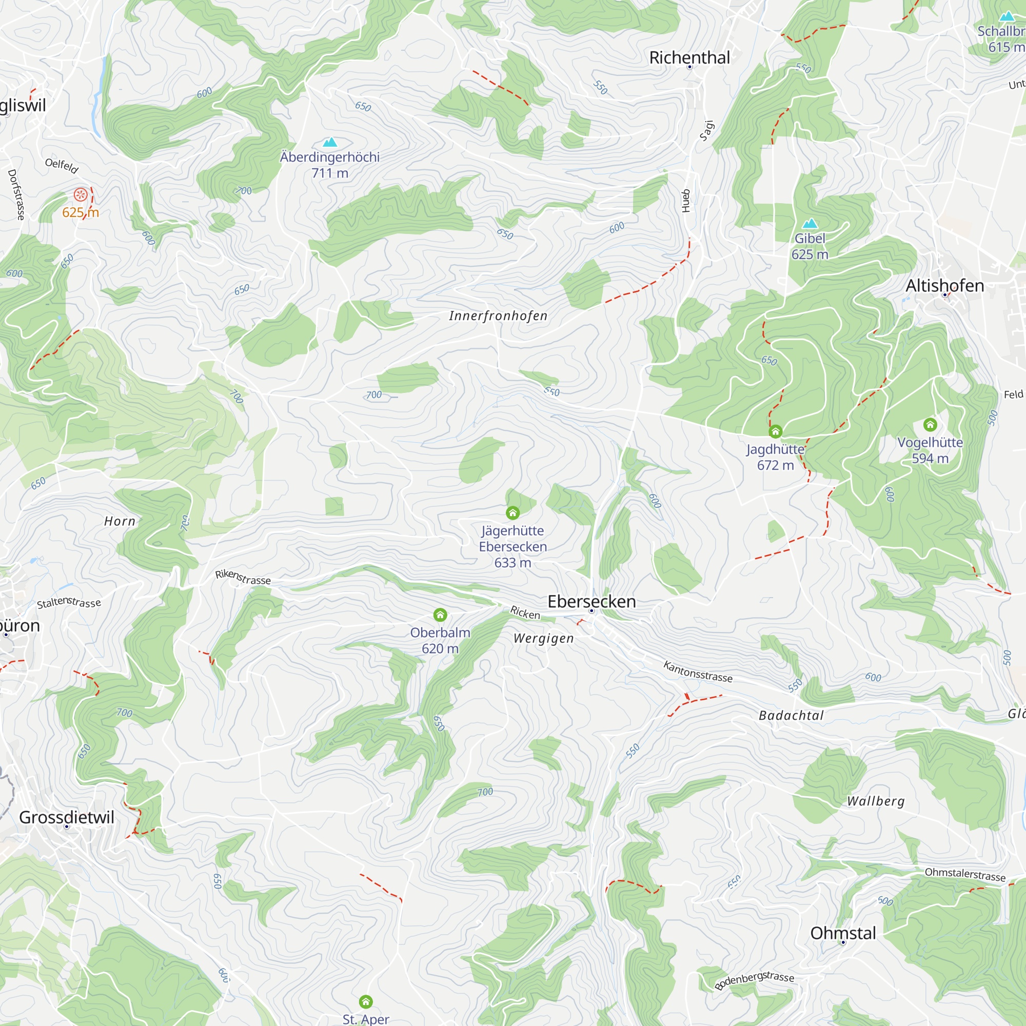 Jägerhütte Ebersecken map