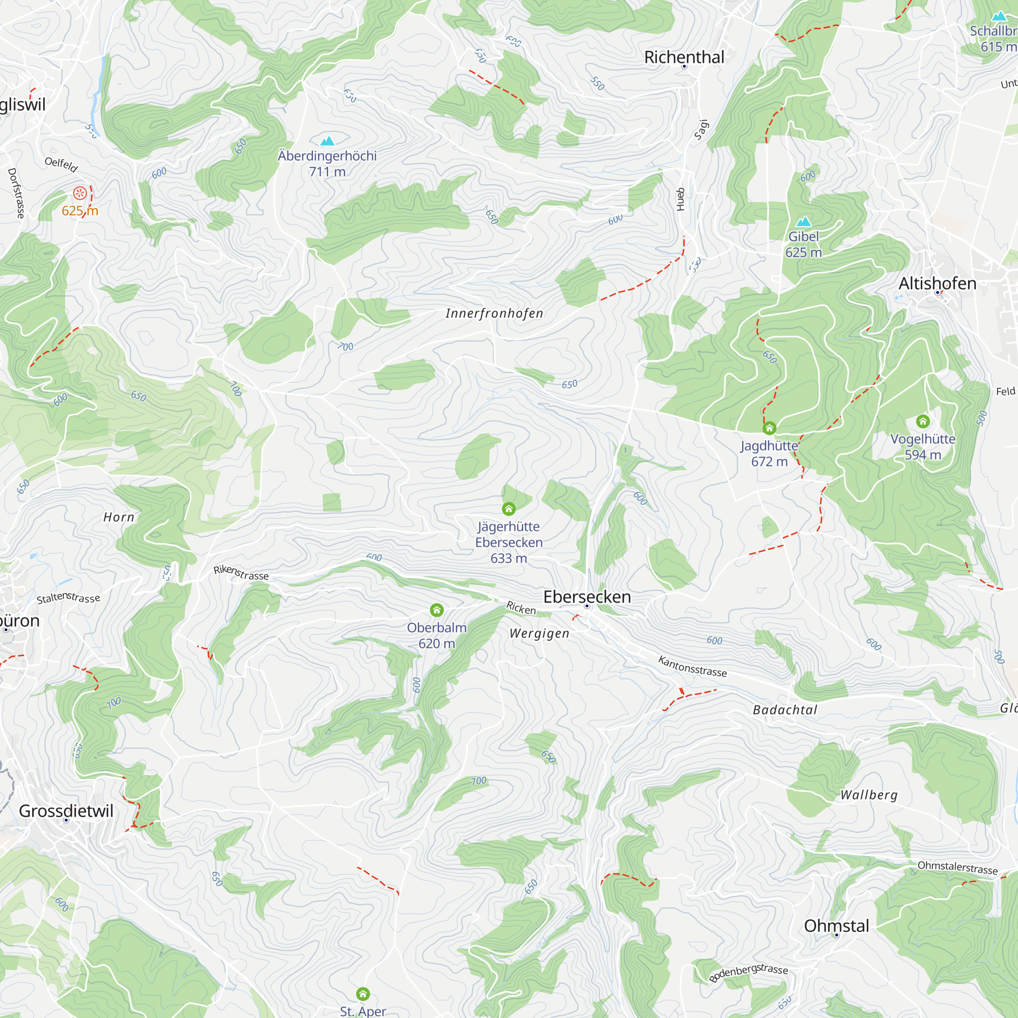 Jägerhütte Ebersecken map