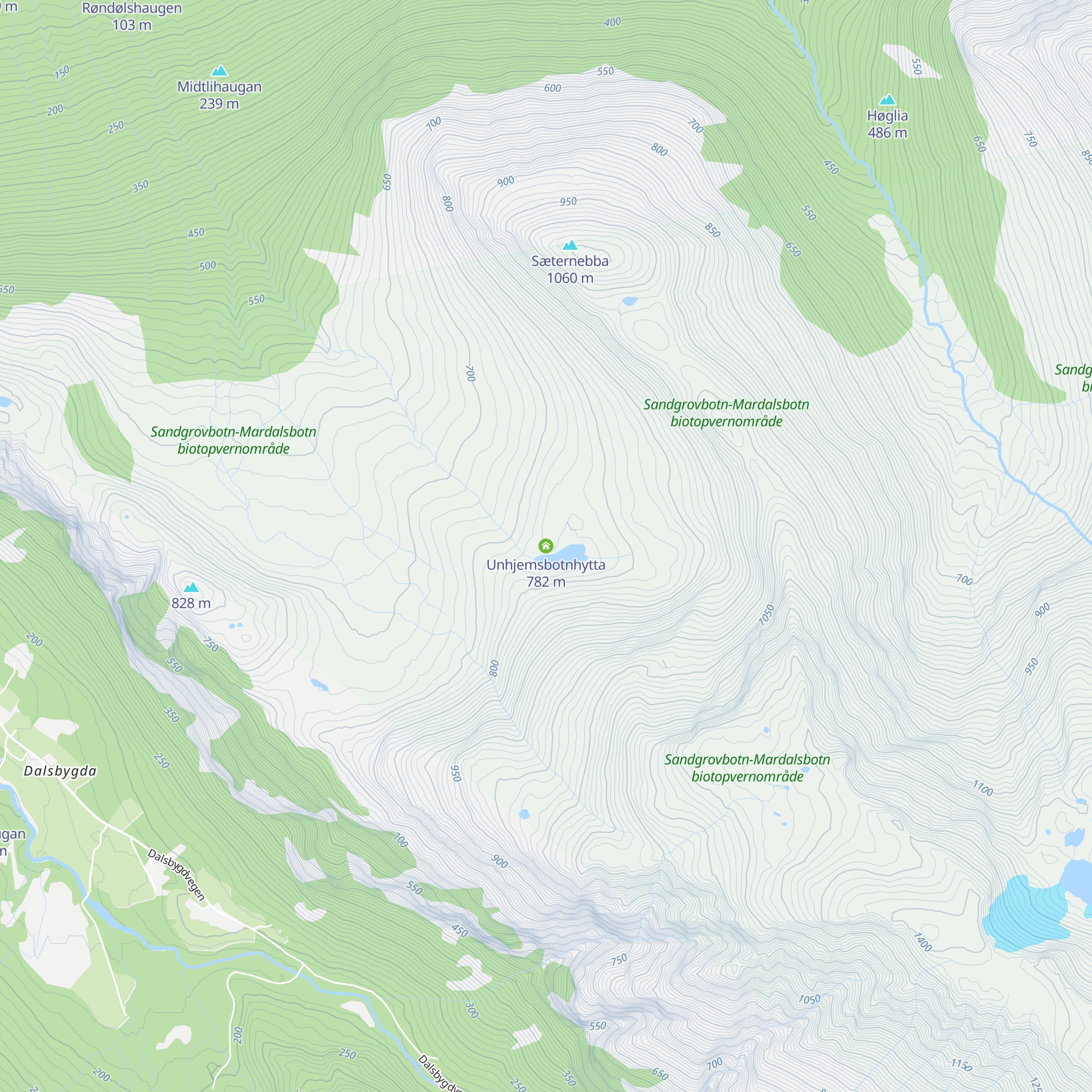 Unhjemsbotnhytta map
