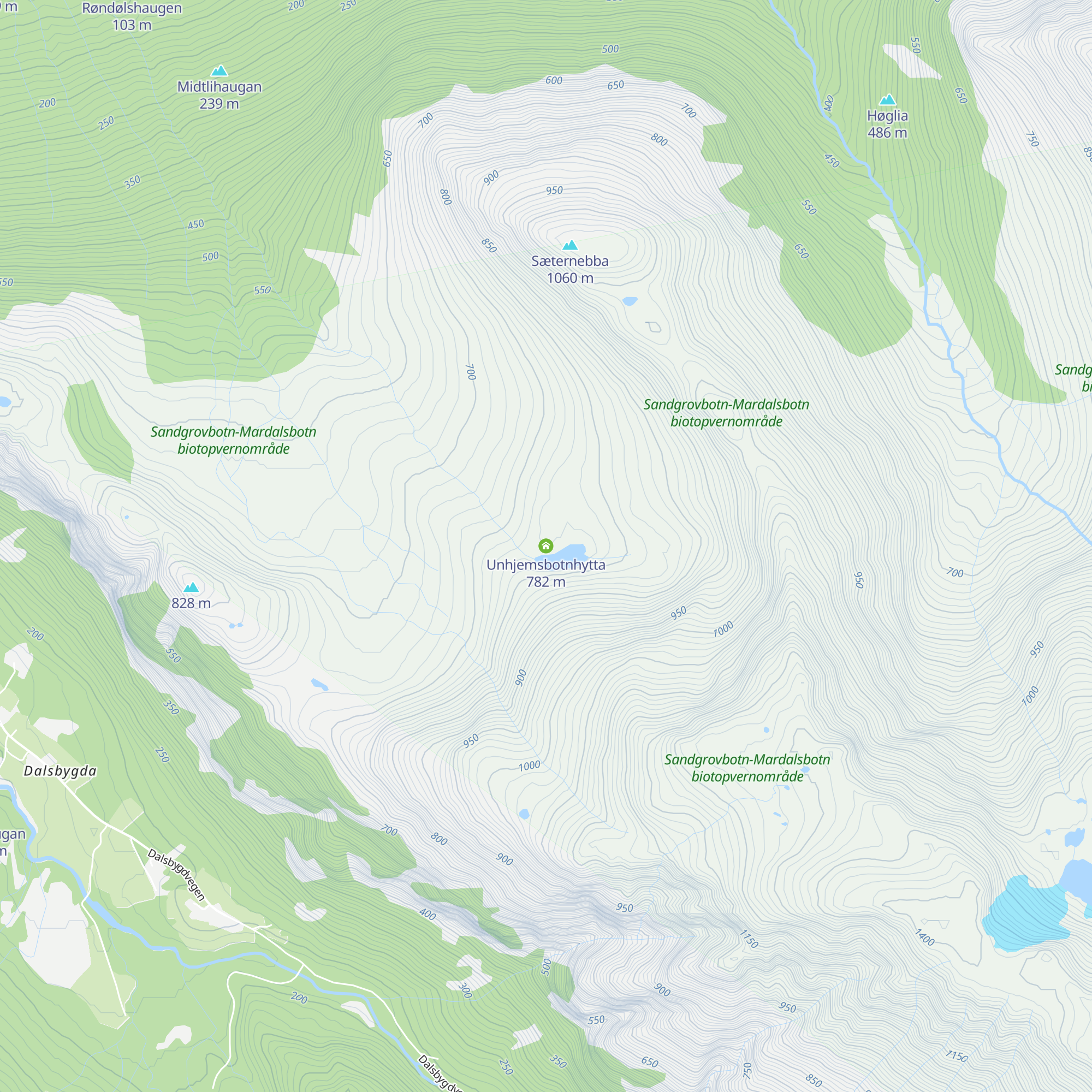 Unhjemsbotnhytta map