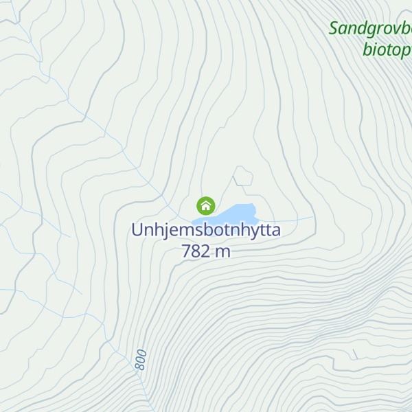 Map of Unhjemsbotnhytta