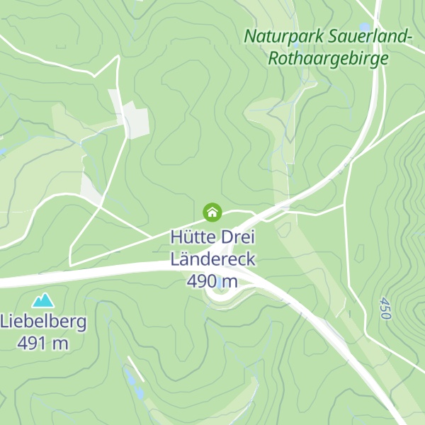 Map of Hütte Drei Ländereck