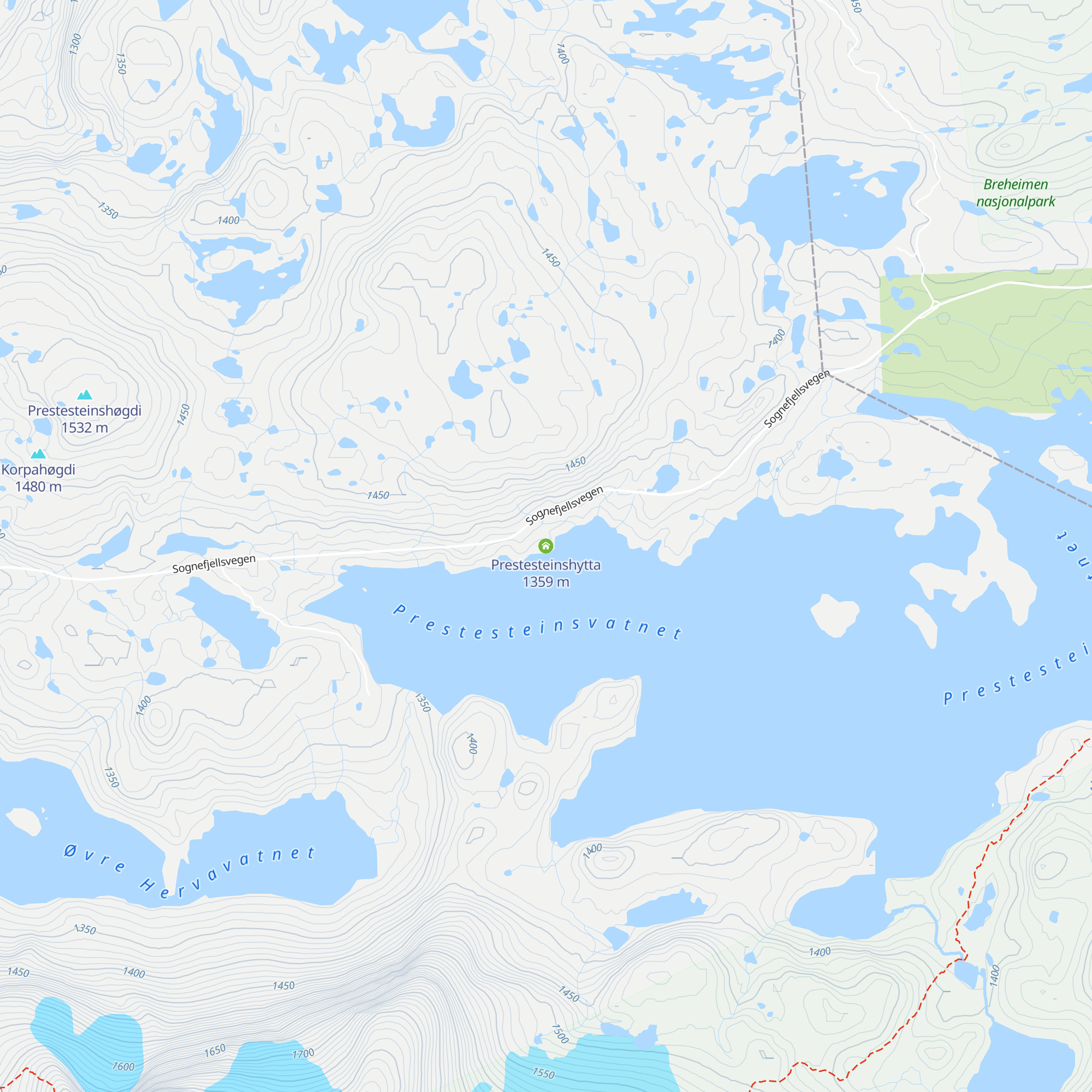 Prestesteinshytta map