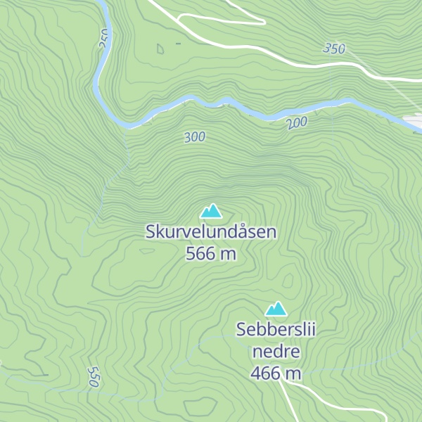 Map of Skurvelundåsen