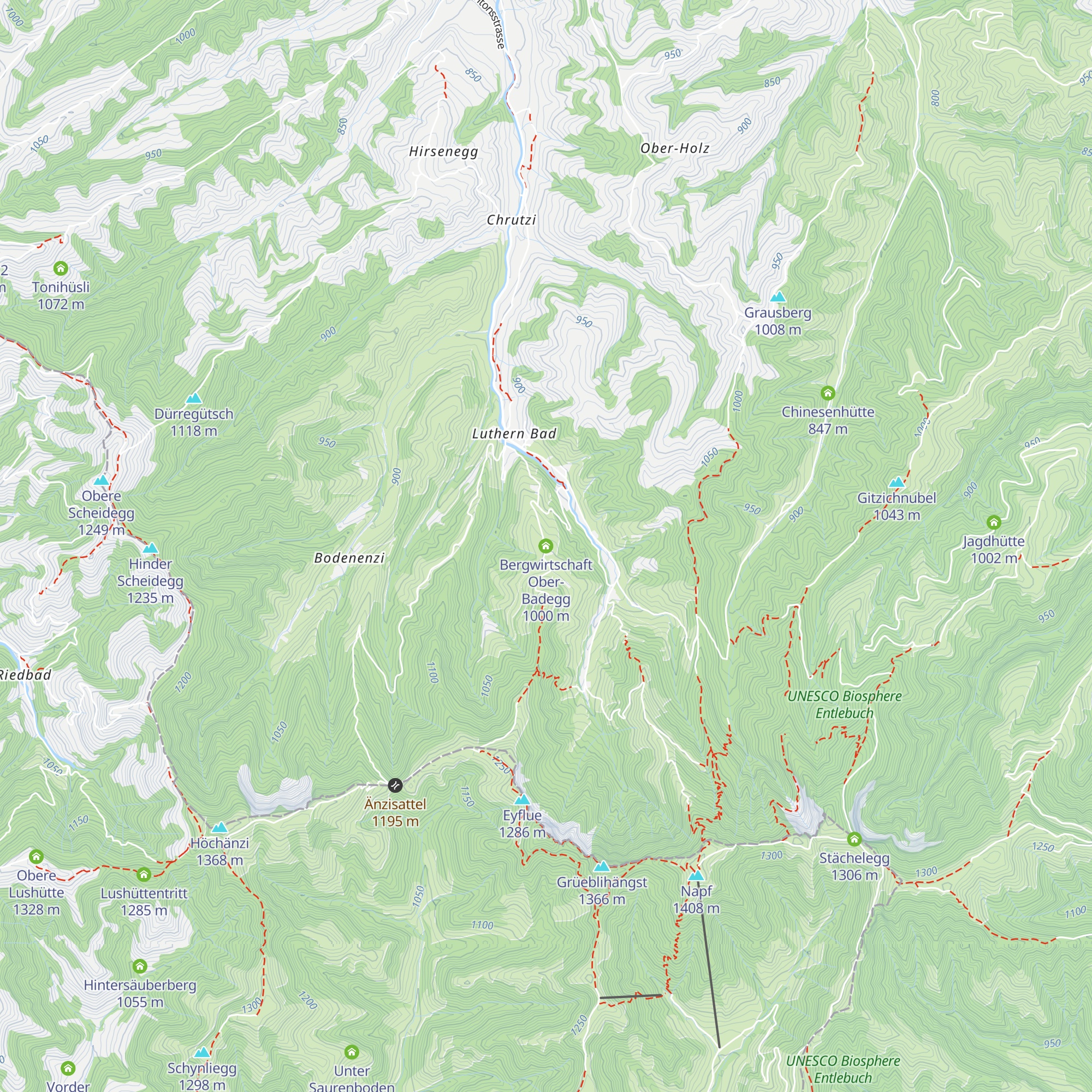 Bergwirtschaft Ober-Badegg map