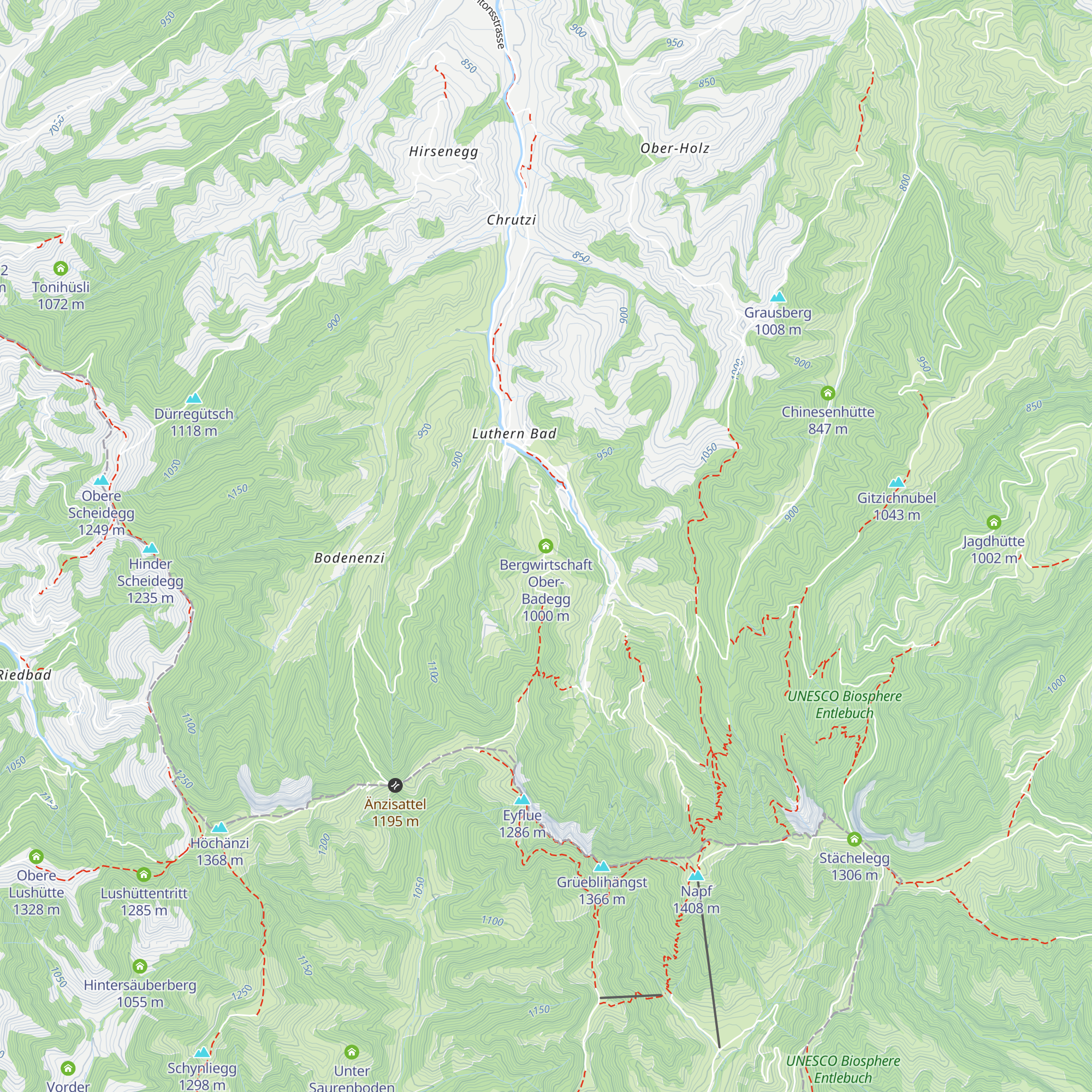 Bergwirtschaft Ober-Badegg map