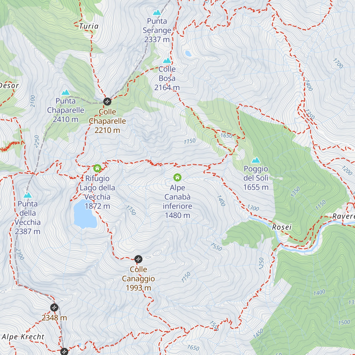 Alpe Canabà inferiore map