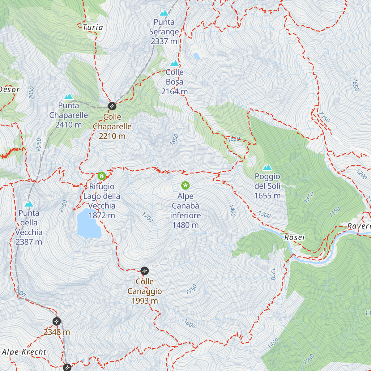 Alpe Canabà inferiore map
