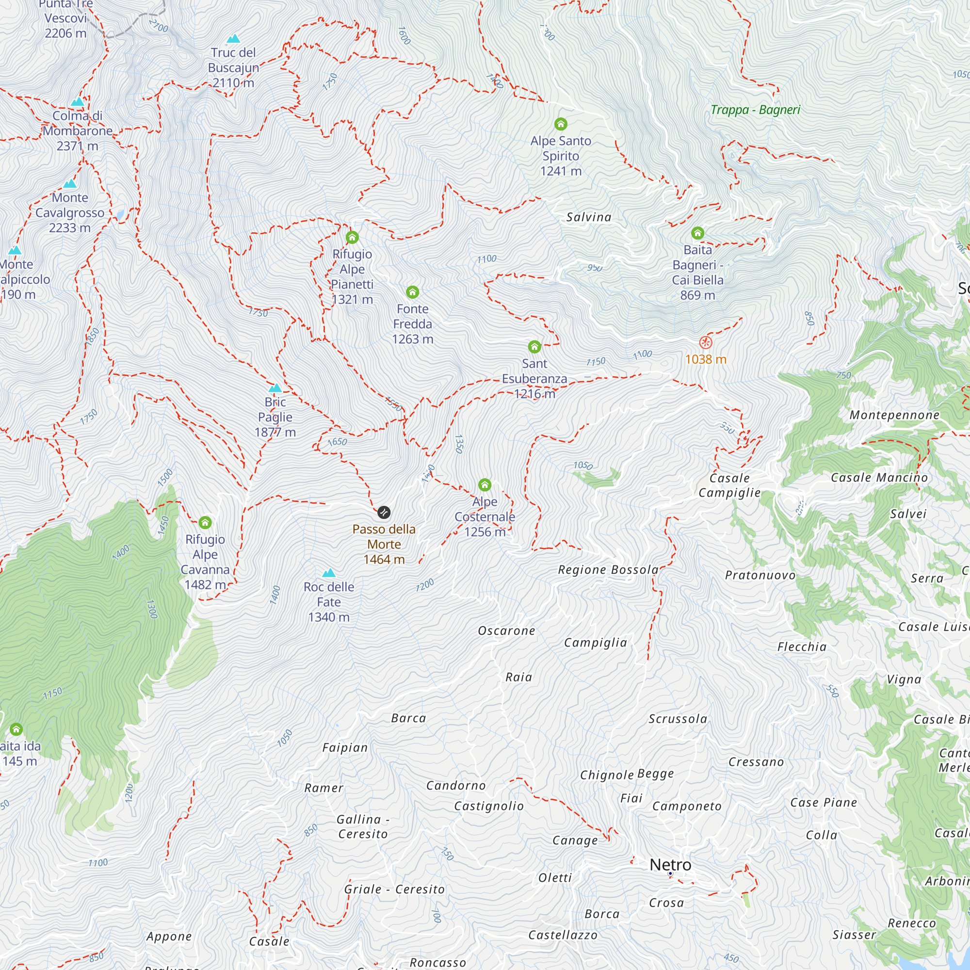 Alpe Costernale map