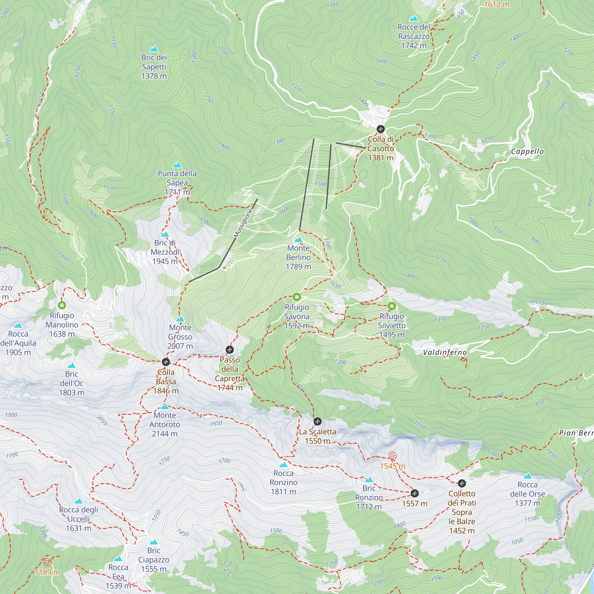 Rifugio Savona map