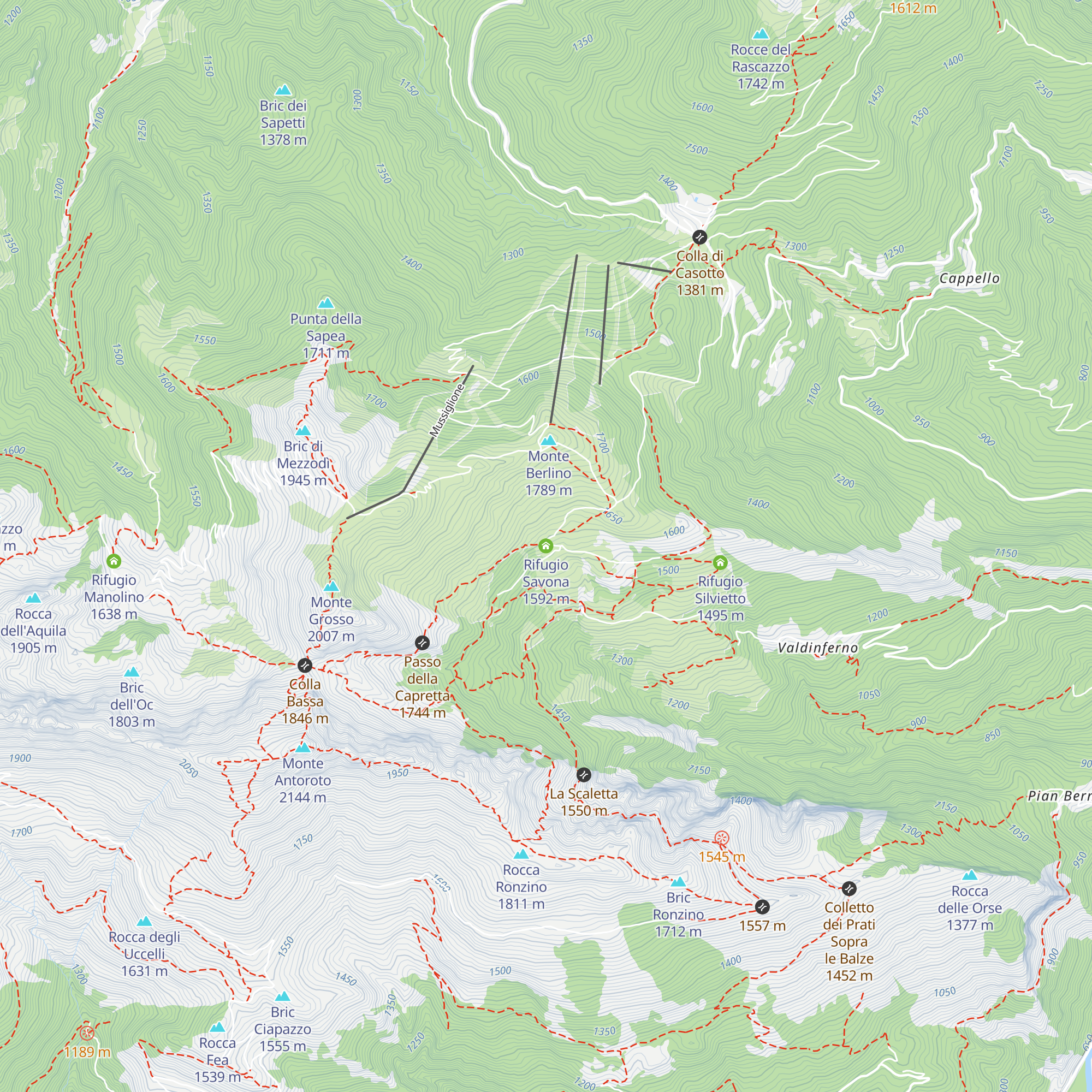 Rifugio Savona map