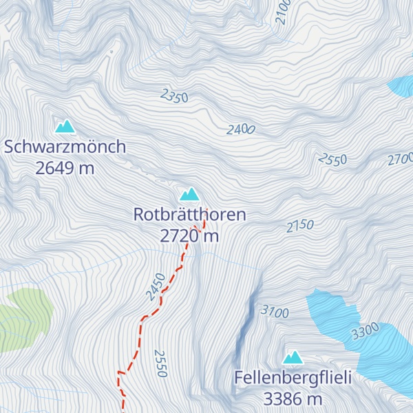 Map of Silberhornhütte SAC
