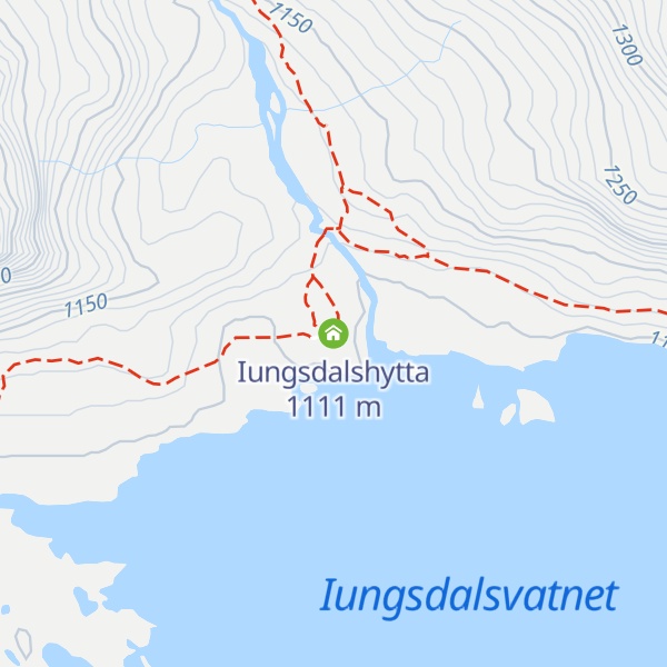 Map of Iungsdalshytta