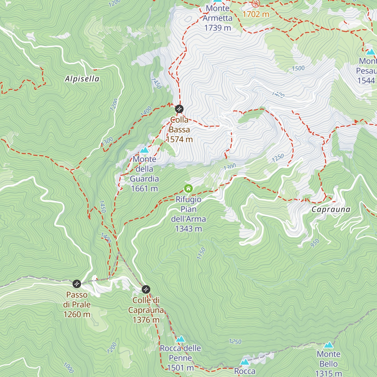 Rifugio Pian dell'Arma map