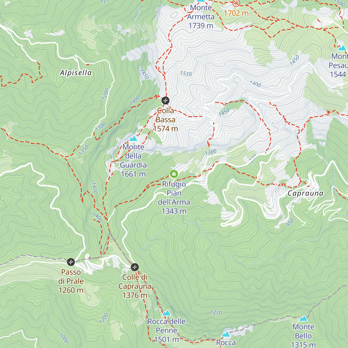 Rifugio Pian dell'Arma map